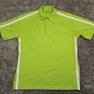 Nike Golf Dri Fit Polo Shirt Mens XL Green White Performance